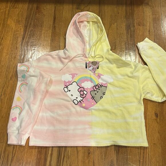 HELLO KITTY PUSHEEN  CROPPED HOODIE - Picture 1 of 6